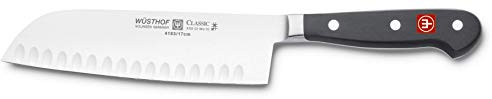 WUSTHOF 4.00229E+12 4188-7 Classic Hollow Edge Santoku Knife 7, Stainless_Steel, Black