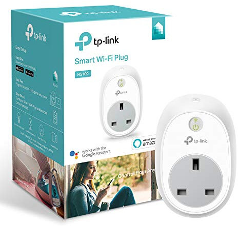 Kasa Smart Plug by TP-Link, WiFi Outlet, Works with Amazon Alexa (Echo and Echo Dot), Google Home and Samsung SmartThings, Wireless Smart Socket Remote Control Timer Switch, No Hub Required(HS100)