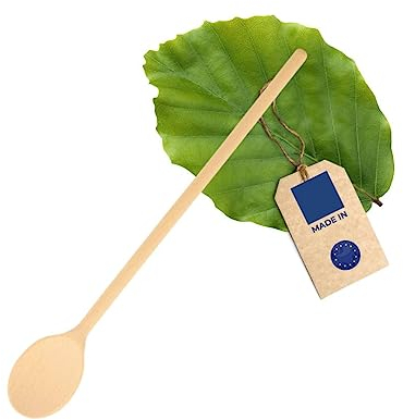 HOFMEISTER® Großer Holz-Kochlöffel, 80 cm, antibakterieller Rührlöffel, Buche, oval