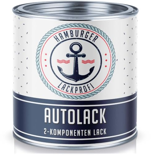 Hamburger Lack-Profi 2K Autolack GLÄNZEND Seidengrau RAL 7044 Grau Decklack - Hochdeckend - Rostschützend - Kratz- und schlagfest (1 L)