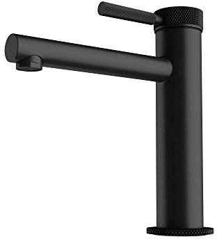 Mai & Mai Wasserhahn Bad Waschtischarmatur Schwarz matt 18,1 cm hoch | Einhebelmischer Badarmatur, Waschbeckenarmatur aus Messing, DIN Anschlüsse, WAO-7601