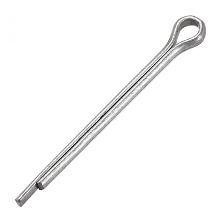 sourcing map Geteilter Splint - 5/32 Zoll x 1 31/32 Zoll (4 mm x 50 mm) Kohlenstoffstahl 2 Zinken Silberfarbener Befestigungsclip Schlüssel 25 Stück