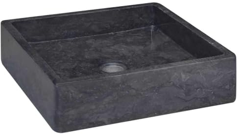 vidaXL Waschbecken Schwarz 40x40x10 cm Marmor