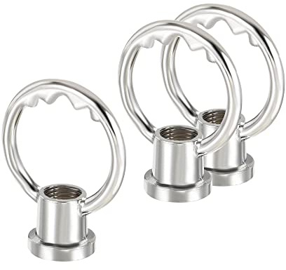 sourcing map 3 Stück Ösenmutter 5kg max. Belastung M10 Gewinde Ringform Weibliche Schlaufe für Hängelampe Kronleuchter Silber Ton