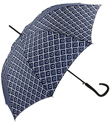 Pierre Cardin Regenschirm Stockschirm Damenschirm Automatik Carreau (Blau)