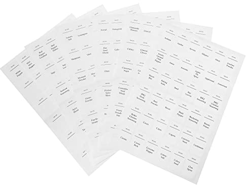 Create Idea 216 etiquetas minimalistas para tarros de especias de despensa de cocina, calcomanías autoadhesivas impermeables para organización de estantes de especias, preimpresas