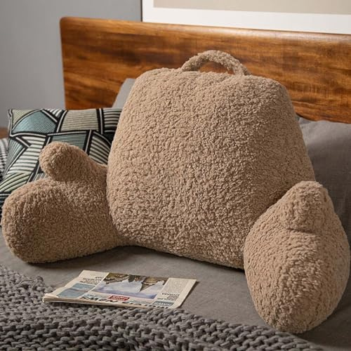 PROHEL Teddy Flauschiges Lesekissen, 80 x 40 cm, weiches Kuschelkissen | Lendenwirbelstützkissen für Sofa, Stuhl, Bett, tragbar, Fernsehen, Gaming, Positionierung, Unterstützung