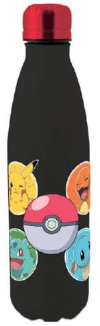 Kids Licensing - Cantimplora de Acero Inoxidable Pokémon 500ml, Libre de BPA y Toxinas, Mantiene Bebidas Frías o Calientes, Botella Reutilizable para Niños, Ideal para Colegio.