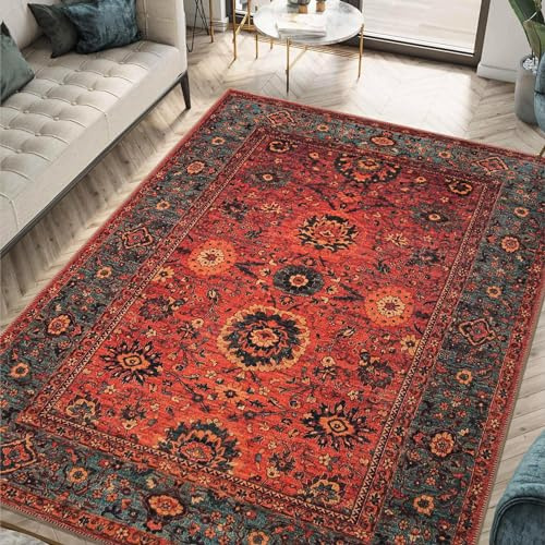 Keen Home Design 3x5 Rug - Machine Washable Entry Rug with Non-Slip Backing, Ideal for Enteryway, Kitchen, Bathroom, Laundry Room - Vintage, Easy Clean, Durable, Low Pile Rug - (3' x 5')