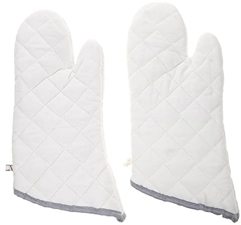 LIFKOME 2st Ofenhandschuh Kochhandschuhe Backhandschuhe Hitzebeständige Handschuhe Grillhandschuh Baumwolle Topflappen Für Die Küche Topflappen Handschuhe Baumwoll-Handschuhe Haushalt Weiß