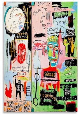 GAJUYL Jean-Michel Basquiat Poster in italienischer Graffiti-Kunst-Serie, Poster, Straßenkunst, Leinwanddruck, dekoratives Gemälde, ungerahmt, 60 x 90 cm