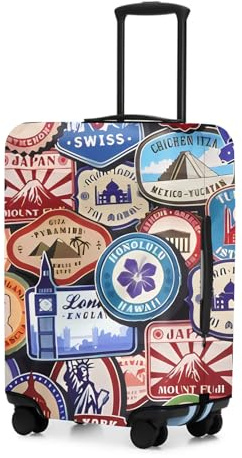 Adorila Travel Luggage Cover Protector, Washable Elastic Suitcase Cover, XL, Round Mark