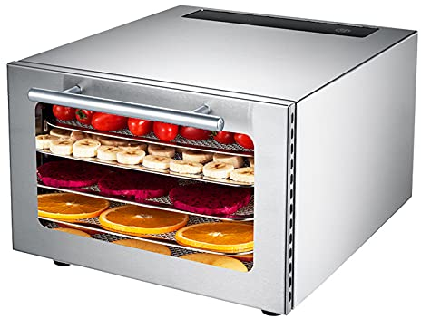 PASPRT Secador de Alimentos, máquina Grande de Frutas secas de 400 W, 5 bandejas, Ajuste de Temperatura de 20~90 ℃, máximo 24 h, máquina deshidratadora para Frutas
