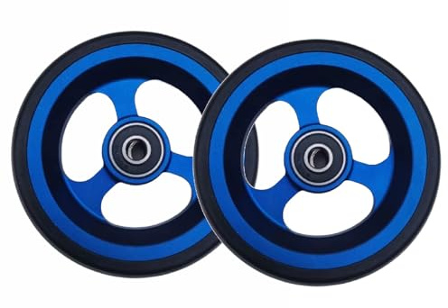 Ensemble de Roues Avant pour Fauteuil Roulant de Sport, Roues Solides de 5 Pouces, Roues de Remplacement en Alliage D'aluminium, Accessoires pour Fauteuil Roulant Handicapé(Blue)