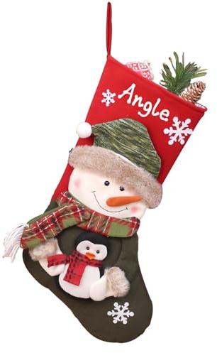 SosnSusn Chaussette de Noël Personnalisée avec Nom - écorations de Noël Personnalisées, Bas Personnalisable a Suspendre Cadeau, Décoration Noel, Chaussettes de Cheminée, Sac de Bonbons