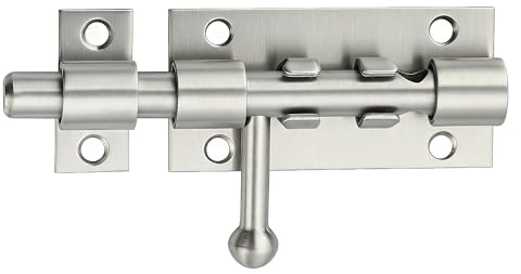 Mooche Türriegel Riegelschloss Schlossriegel Bolzenriegel, Gebürstet,10.5CM | SUS304 Edelstahl Türriegel mit Schrauben Schieberiegelverriegelung für Gartentor, Tor, Fenster, Zaun