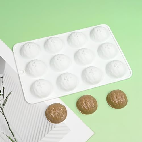 mostsom Stampo in silicone per mousse, stampi a 12 griglie, a forma di noce, stampo in silicone per cuocere torte, mousse di cioccolato, dessert, strumenti di decorazione da forno