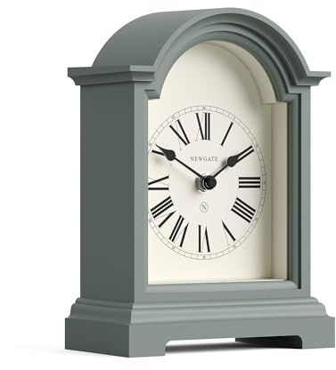 NEWGATE® Carriage clock | Classic arch top mantel clock | Asparagus green | Roman numerals | Classic vintage style for mantelpiece, desk, table top, shelf or bedside
