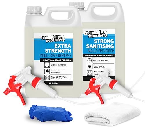 Chemical Trade Store - Mould Stain Remover and Prevention Kit - Long Term Solution to Mould & Mildew, Dual-Action Spray Keeps Mouldy Stains Away (2 x 5 Litre)