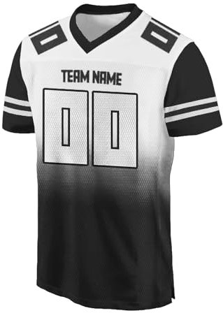 Personalisiertes American Baseball Trikot,Individuell Bedruckt Namen Nummer & Logo,Football Kostüm Für Kinder/Erwachsene Unisex Football Trikot Athletisch Kleidung Rugby Shirt(7-2)