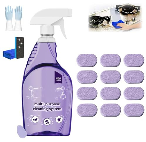 Dr Clean Spray nettoyant pour fours Drclean Spray nettoyant pour four, sprays Nuroclean avec tablettes de nettoyage concentrées, sprays de nettoyage multi-usages pour chaque tache (1 flacon + 12