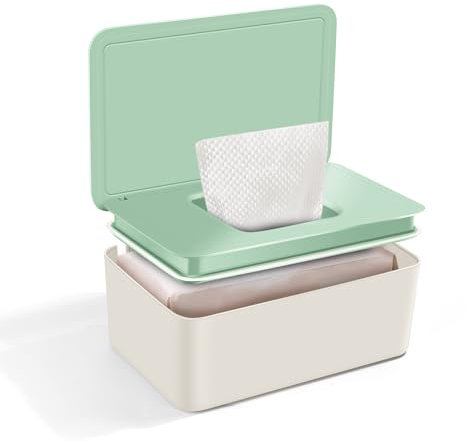 Scatola Porta Salviette Umidificate, Dispenser di Salviettes Umidificate con Coperchio, Porta Scatola per Salviette Dispenser per Bagno Ufficio Auto (Verde)