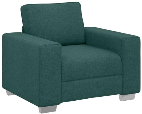 vidaXL Poltrona in Tessuto Verde Scuro di da 59 cm, Un Arredamento Elegante per Il Soggiorno. È Comoda e Resistente, Perfetta per Interni. Il Design è Moderno e la Manutenzione è Facile, per Un Comf