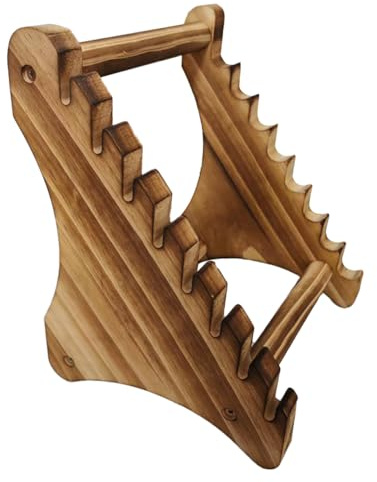 DONGKER Présentoir a Couteaux en Bois a 7 Niveaux,Fixe Présentoir Collection Couteaux Pouvant Contenir Jusqu'à 7 Couteaux pour la Maison,Restaurant,Cuisine,Comptoir,Table