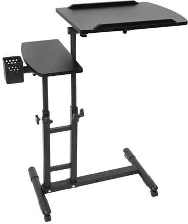 Station de travail de tatouage, table de tatouage à roulettes avec plan de | Table de travail à 2 étages pour salon de salon avec étagère, hauteur réglable de 57 à 90 cm, jusqu'à 12,5 kg