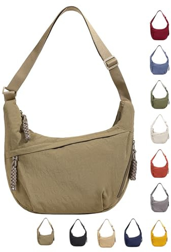 GUSXPPD Damen Halbmond Crossbody Schultertasche, Nylon Crossbody Bag, Hobo Halfmoon Bag, Crossbody Bag Umhängetasche, Halbmond Dumpling Umhängetasche mit verstellbarer Schultergurt
