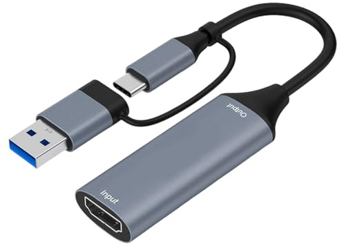 USB + Typ C auf HDTV Kabeladapter Konverter Video Capturing Card Adapter PC für Videospiel Aufnahme Karte Laptop PC Spiel