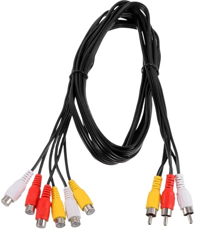 sourcing map Cavo splitter audio video AV, 3 jack RCA maschio a 6 RCA femmina, 1,5 m, cavo adattatore splitter video composito