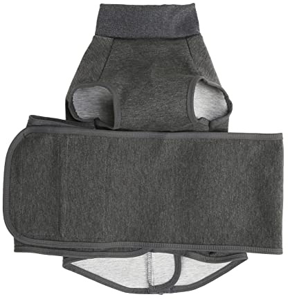 YolieraArt Chaleco de ansiedad de Perros, Chaqueta calmante con Gancho y Bucle, Pelaje de Reversible Reflectante para Perros Grandes y Grandes, Gris l (Metro)