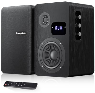 Powered Active Bookshelf Speakers, Vinyl Record Player Speakers with 4 Inch Woofer, Turntable Speakers Wired Optical/ARC/RCA/AUX/BT Input, Hifi Stereo Speakers for TV Home Audio Receiver Desktop PC