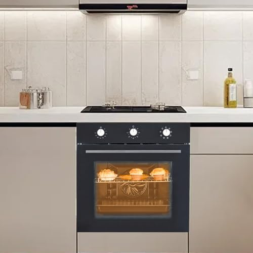 24 Inch Built-in Electric Single Wall Oven, 2.5 Cu.ft. Stainless Steel Convection Oven with 8 Cooking Functions