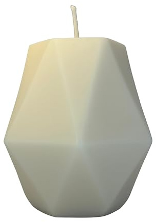 candlery. | Facetten Kerze | Rapswachs | Vegan&Handmade | Design-Kerzen | Made in Germany | Kerzenmanufaktur aus dem Münsterland (7x6,creme,1)