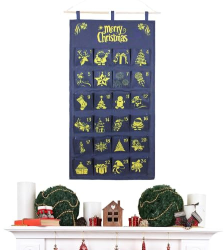 Adventskalender med fickor Återanvändbar Fyllbar För Festligt Godis Snacks