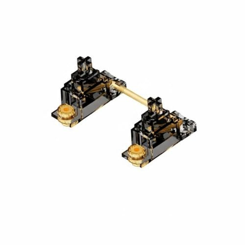 Moyeetings Mekaniskt tangentbordsstabilisatorset med automatisk kompenserande elastisk struktur med skruv-i PCB-kablar och PTFE-dynor. 2 mm till 1,6 mm PCB-kompatibilitet lämplig, transparent svart