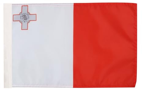 AZ FLAG Drapeau Malte 45x30 cm Drapeau Maltais Polyester 100D Fourreau | Usage intérieur et extérieur Drapeau décoratif coutures doubles et bords renforcés avec fourreau pour mât