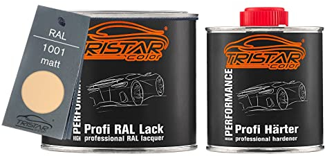 TRISTARcolor RAL 1001 Beige matt 2K Autolack 0,75 Liter / 750 ml Dose inkl. Härter