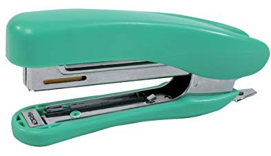 Mini-Heftzange aus Kunststoff, Format 10,6 x 2,3 x 4,5 cm, Monta Punto 10, Farbe Grün