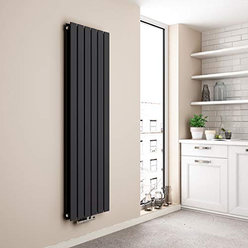EMKE Vertikal Heizkörper 1600x460mm, Flachheizkörper Doppellagig Design Heizkörper Flach Paneelheizkörper Mittelanschluss Heizung Anthrazit 1490W
