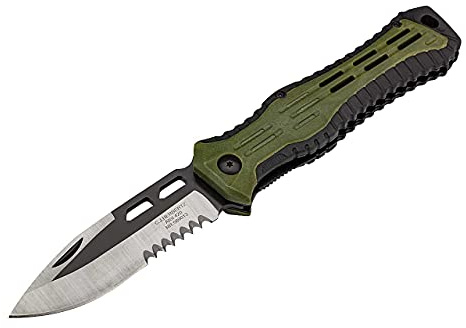 Herbertz, Taschenmesser, Klappmesser, Klinge: 9.8 cm, 589013, Stahl AISI 420, teilsägezahnung, teilbeschichtet, Liner Lock, Duotone-Kunststoffgriff, Clip