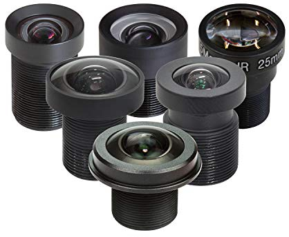 Arducam M12 Objektiv-Kit für Raspberry Pi HQ Kamera (Typ 1/2.3), 20 bis 180 Grad Teleobjektiv, Weitwinkel, Fischaugenobjektive mit M12 auf CS-Mount-Adapter, Sicherungsring, Reinigungstuch und mehr