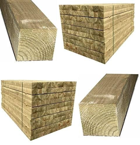 Pressure-Treated Square wooden post Gate or Fence posts garden timber wood 1.8m x 100mm x 100mm, Timber Fencing Post 4 x 4 fence posts, 6ft (180cm) Wooden Post