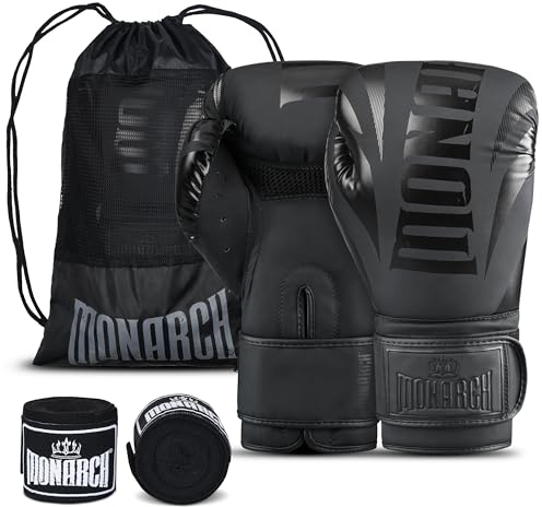 Boxing Gloves Men Women with Hand Wraps for Boxing, Muay Thai, Kickboxing, Punching Bag Workout traing and Sparing Gear Complete Boxing Kit, Size 8-16 OZ
