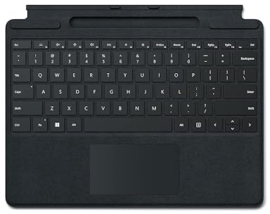 Microsoft Surface Pro Signature Keyboard with pen storage (for Surface Pro 8, 9, X) (QWERTY English) - Black (Renewed)