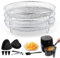 3 Piezas Rejillas para Freidora de Aire, Rejilla Deshidratadora Apilable, Bandeja de Acero Inoxidable para Freidora de Aire, para Freidora de Aire Hornear Asar, Air Fryer Racks
