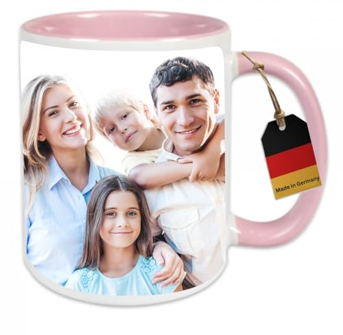 HD PRINT4YOU Tasse Personalisiert mit Foto Fototasse mit eigenem Foto selbst gestalten Keramiktasse Werbetasse Becher (Rosa)