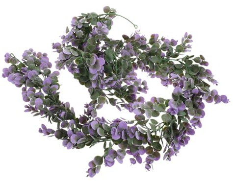 UKCOCO Fleur De Vigne Artificielle Décor De Plantes De Simulation Plante De Vigne Suspendue Faux Cep De Guirlande De Feuilles Artificielles Plastique Violet,Mauve